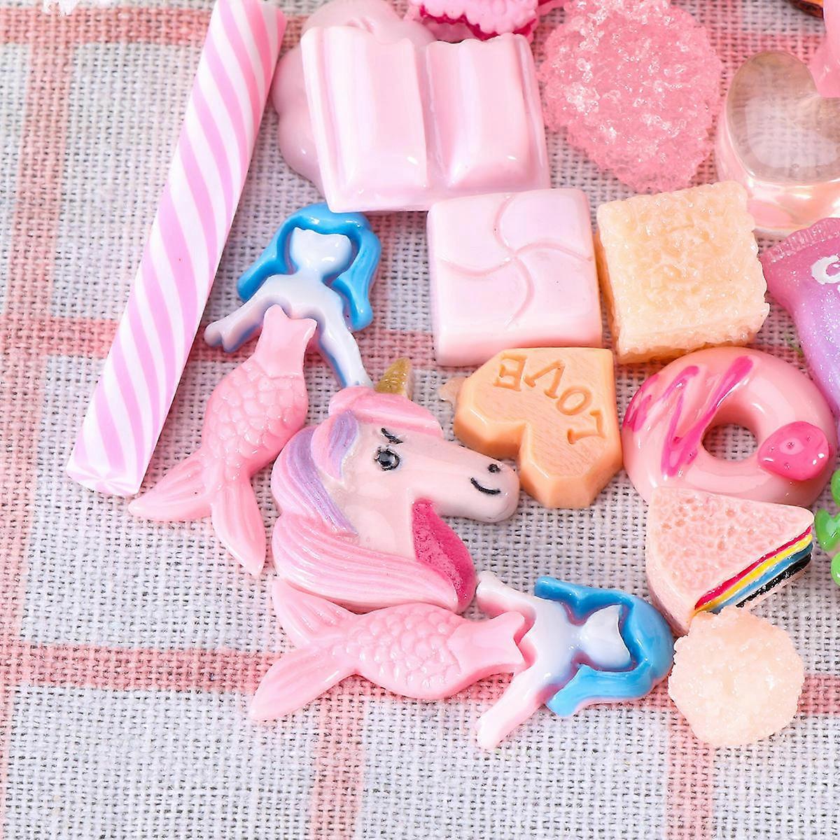 DIY Sticker Resin Craft Ornament for Decoration 30Pcs Pink Girl Motifs