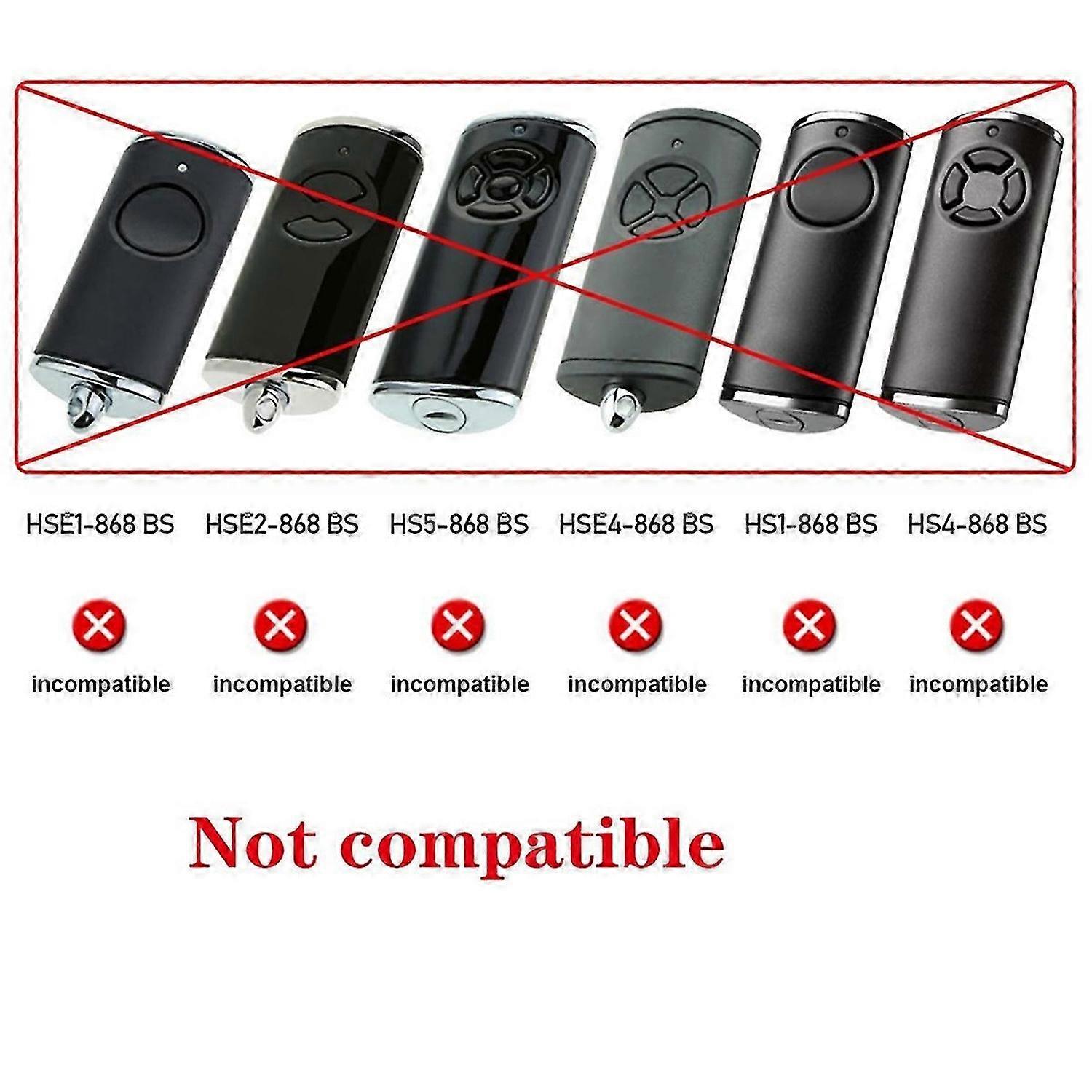 2 Pack Garage Door Remote Control Transmitter for HSM4-868 HSE2-868 HS4-868 HSM2-868 868MHz Gate Ope