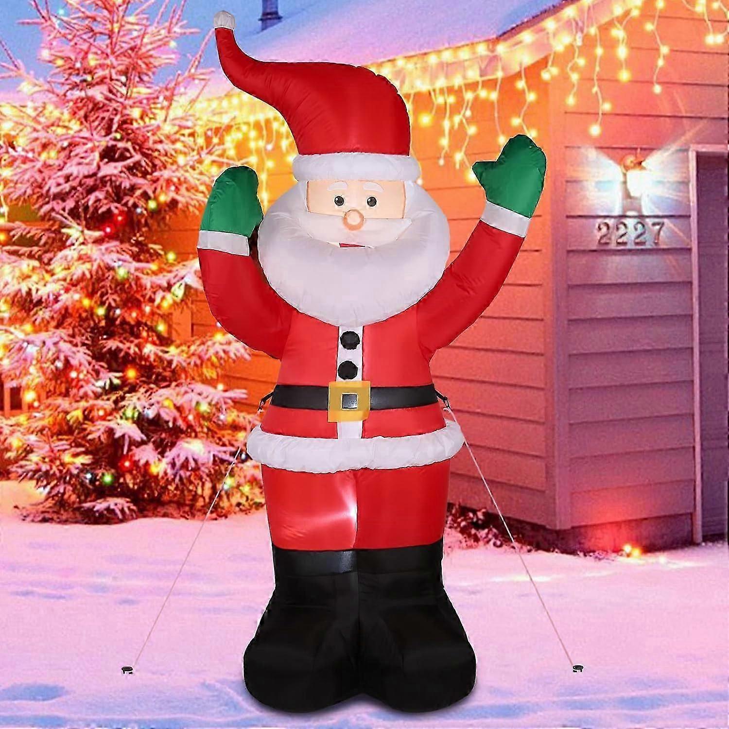 1.8m Inflatable Santa Claus Decoration, Outdoor Santa Claus Decoration with LED Light, Luminous Christmas Garden Decoration for Indoor and Outdoor Use