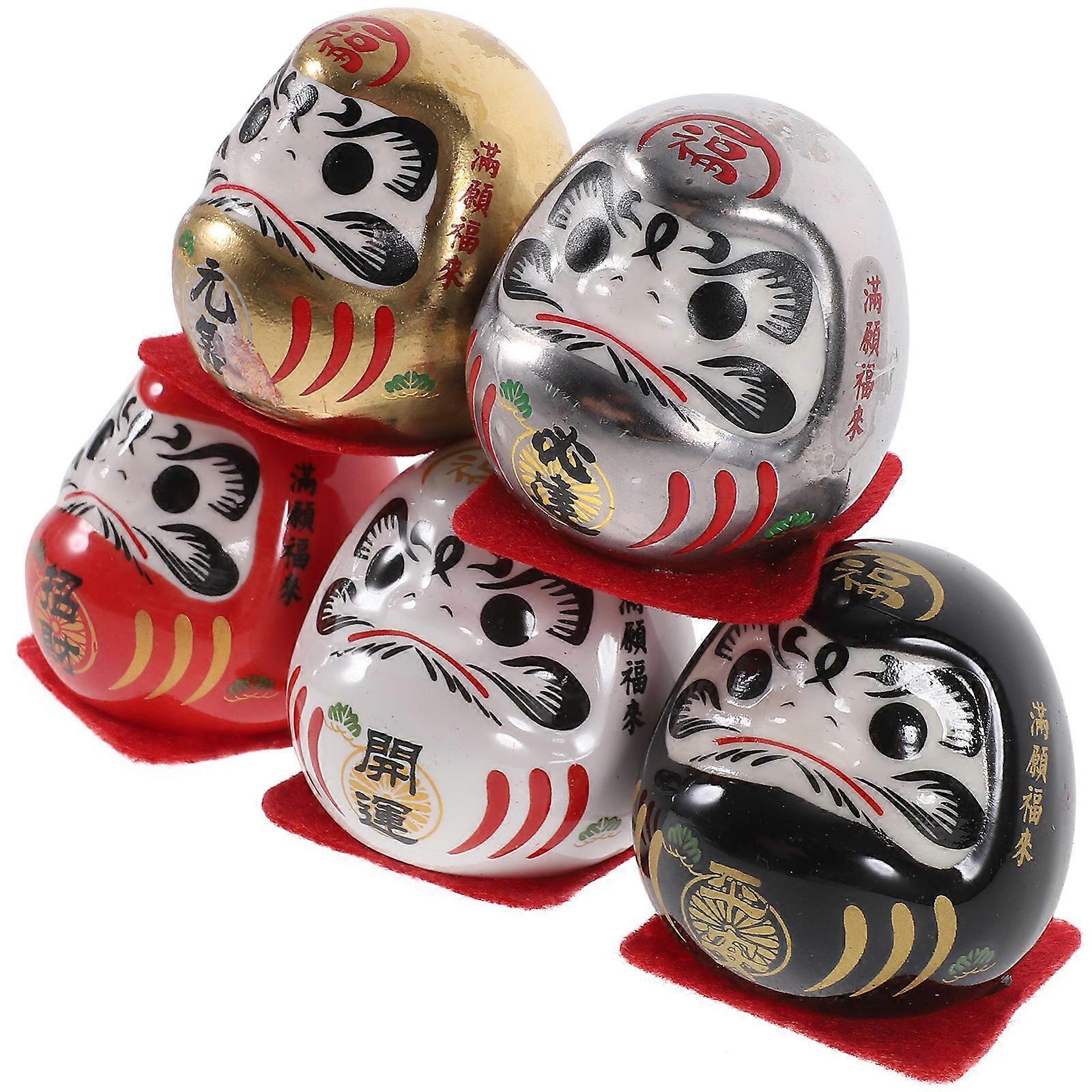 Ceramic Figurine for Decor with 2Sets Assorted Color Japanese Statue