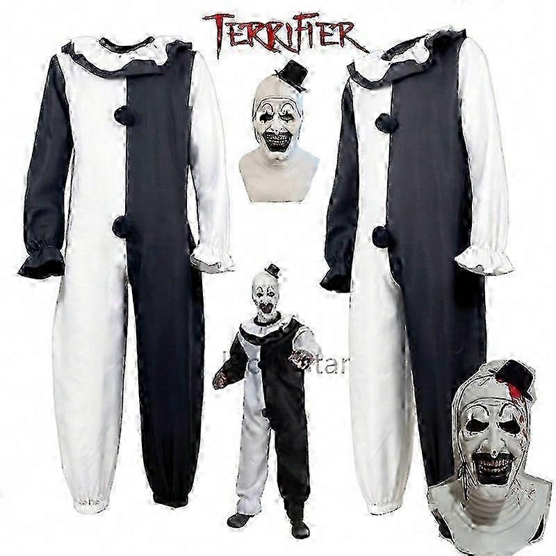Τέχνη Ο κλόουν Cosplay ταινία Terrifier 2 Τέχνη Ο κλόουν Cosplay Κοστούμι Ολόσωμη φόρμα Μάσκα Απόκριες Κοστούμια Μάσκα Για Άνδρες Γυναίκες