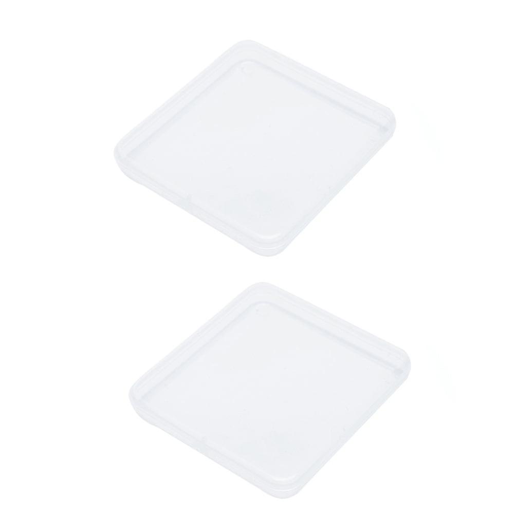 2Pcs Disposable Mask Storage Box Face Mask Case Mask Container (Transparent)