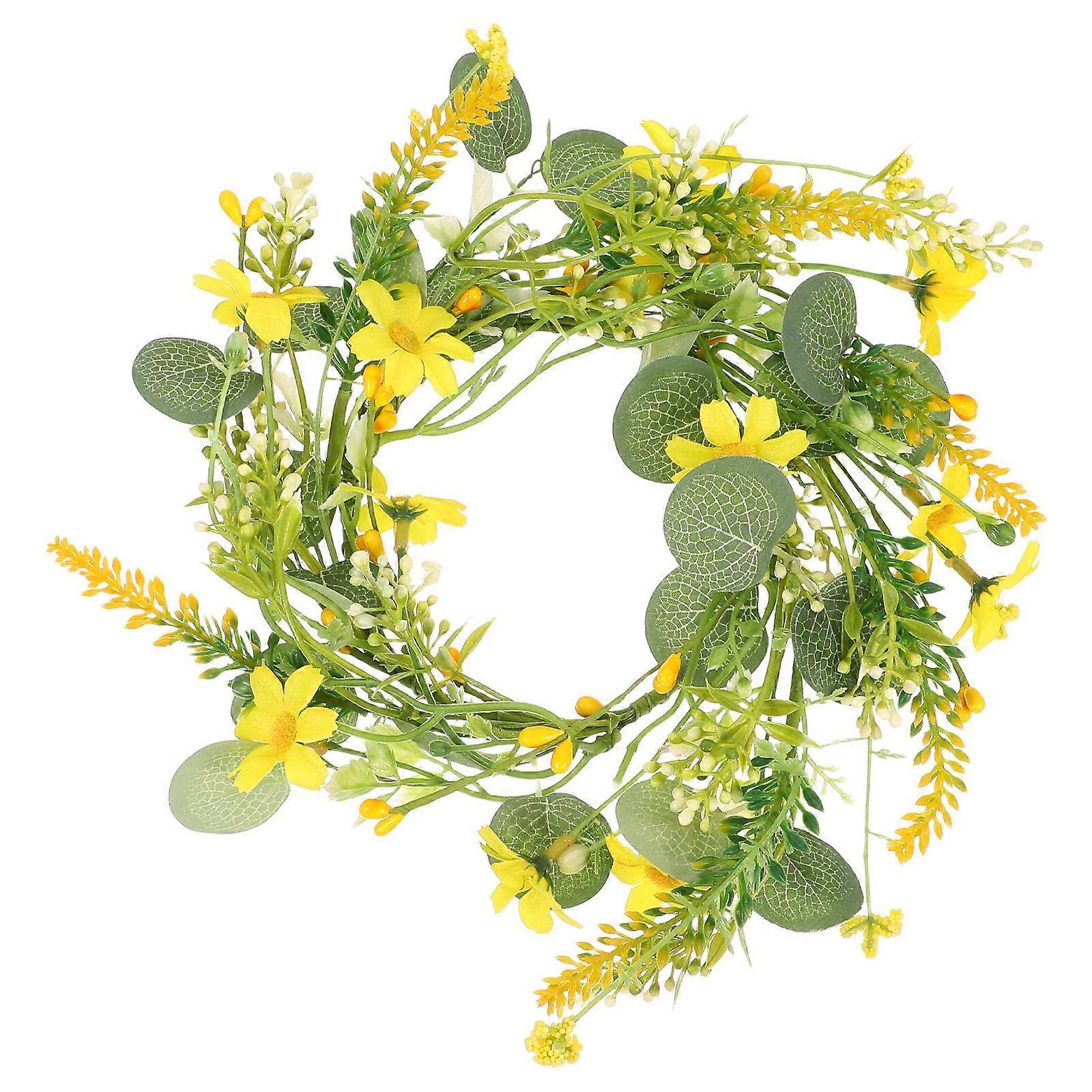 Faux Eucalyptus Wreath Holder for 3Pcs Romantic Atmosphere