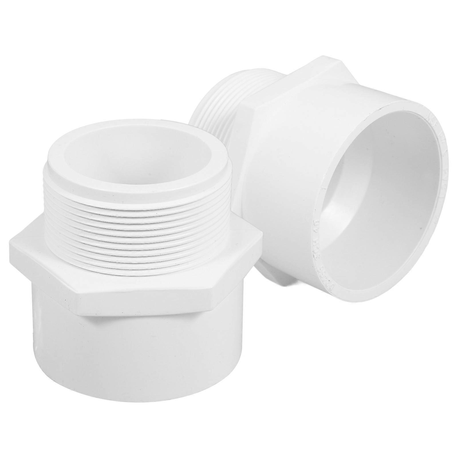 White PVC Pipe Fitting Male Thread Coupling for Plumbing 8Pcs