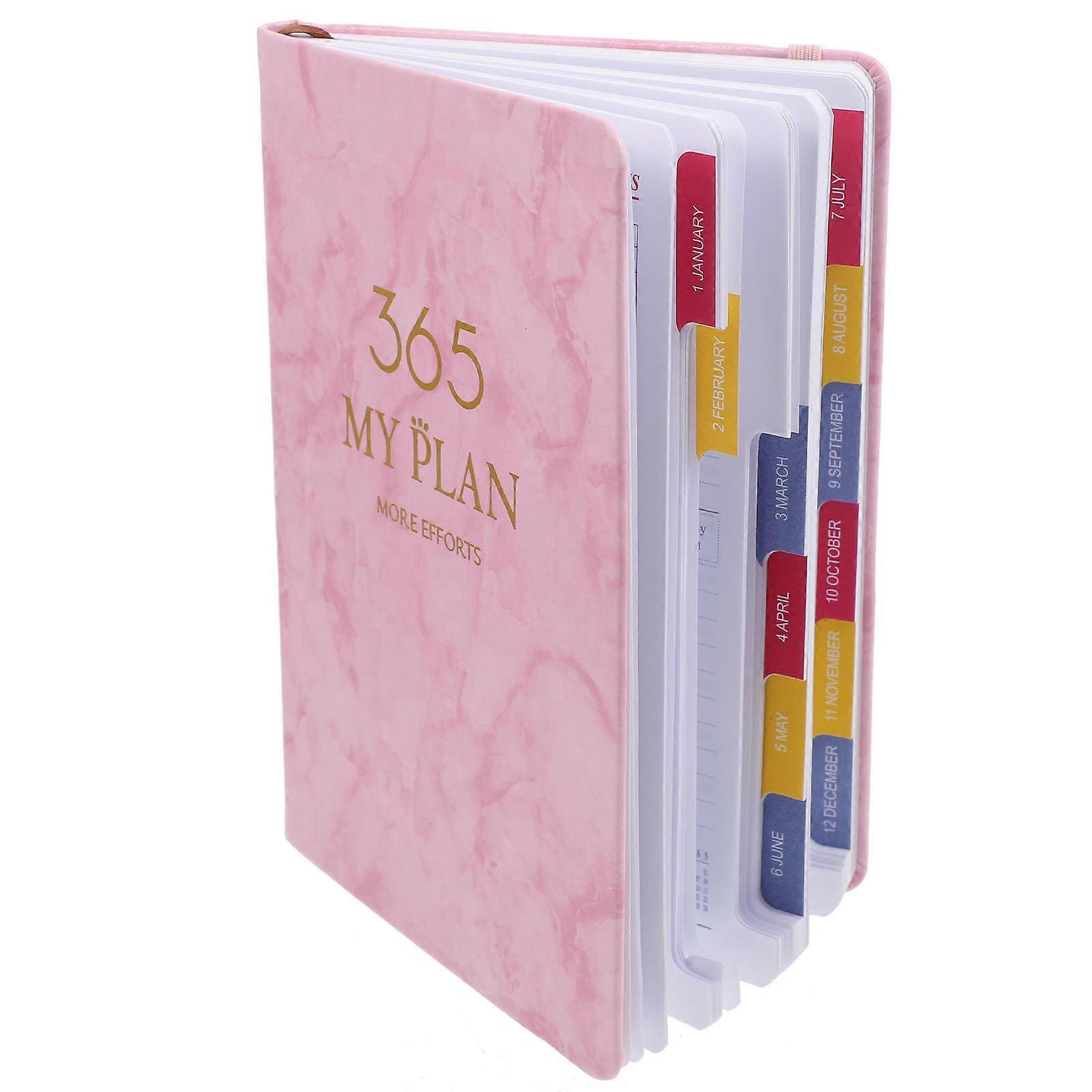 English Planner Notebook Pink Paper for Writing Use 3Pcs Schedule Book