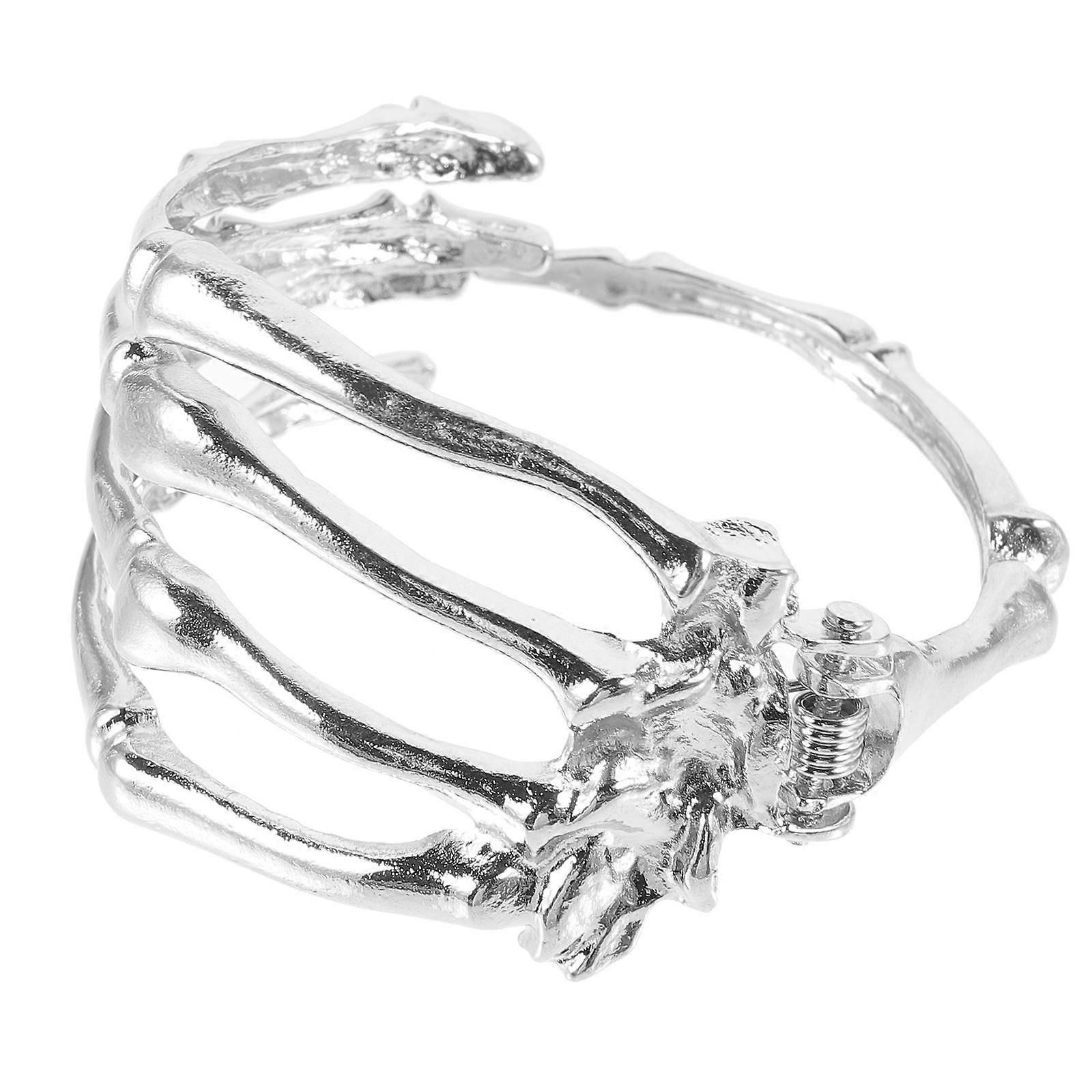 Silver Skeleton Bracelet Metal Dangle Bracelet for Decoration 3Pcs