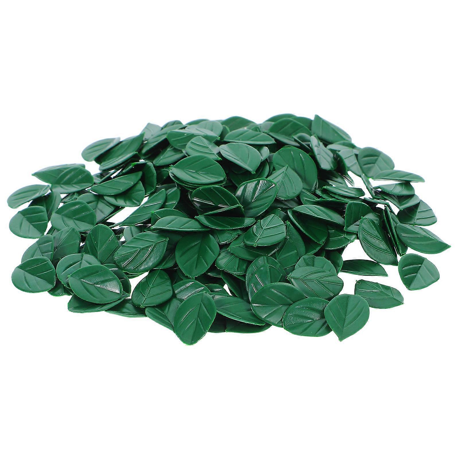 Miniature Artificial Greenery Leaves for Crafts 400Pcs Dark Green PVC