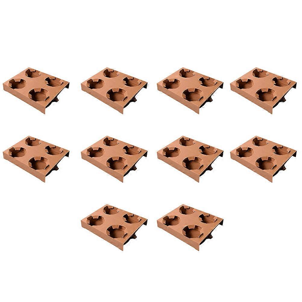 Cup Holder for Drink Carrier 30Pcs Light Brown Paper