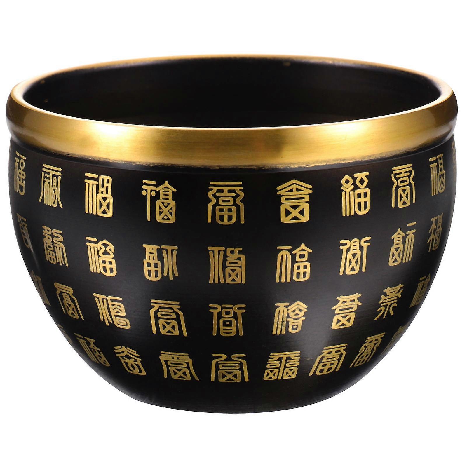 Decorative Brass Fortune Basin for Home Tabletop Use 5Pcs Black Set