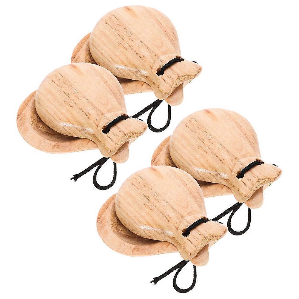 Small Castanets Finger Castanets Percussion Instruments for Music Practice Khaki Wood Musical Talent Development 4 Pairs
