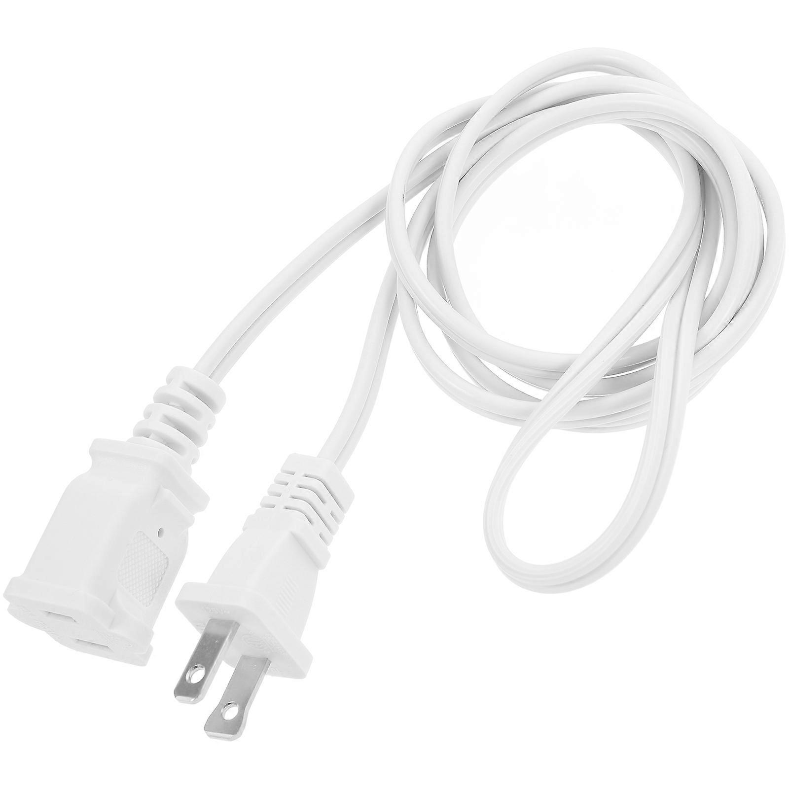 3Pcs Power Extension Cable 2-Prong Design Universal Compatibility White Rubber Material For Office Use Applications