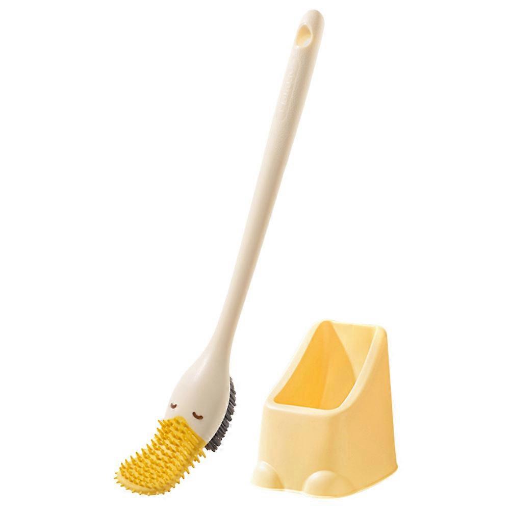 2Pcs Deep Cleaning Brush Set Designed For Home Use With Unique Duck Shape And Soft Bristles In Yellow