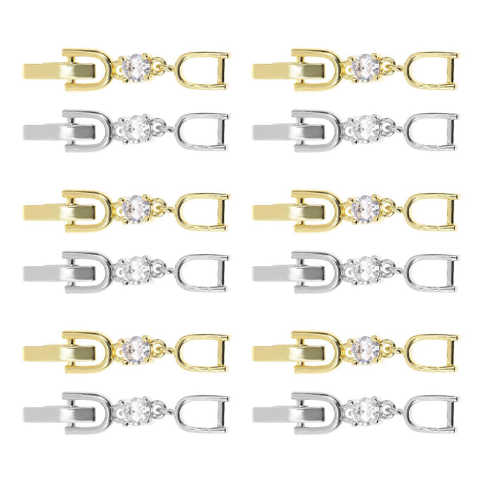 Extension Chains Alloy Bracelet Extenders for Jewelry Use 12Pcs Set
