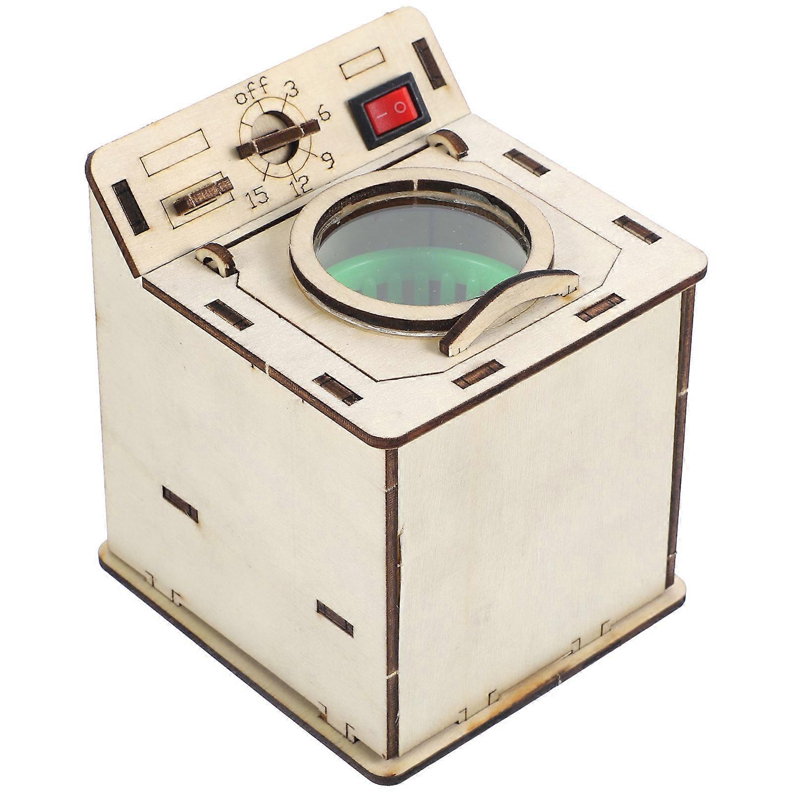 Toy Washing Machine DIY Wooden Science Experiment Playset for Kids 2Sets