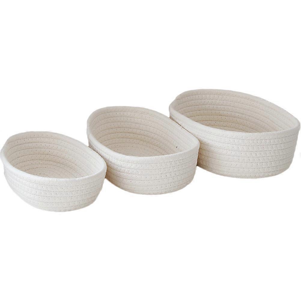 Small Woven Basket Storage Baskets for Storage 6Pcs White Organizer