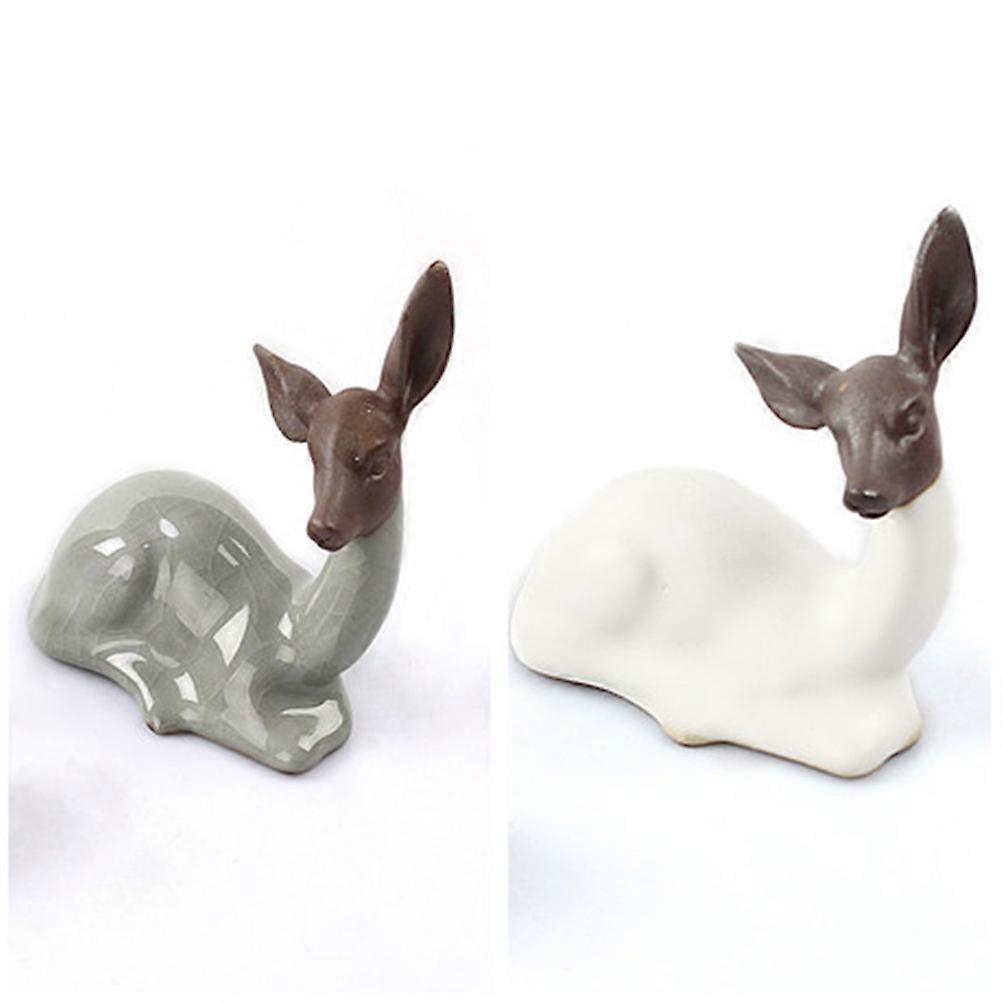 Deer Craft Pottery Deer Display Decoration for Decoration 2Pcs