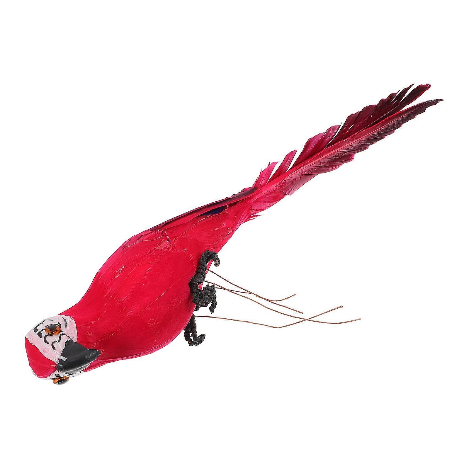Bird Ornament Macaw Simulation for Decoration 1Pcs Red Foaming