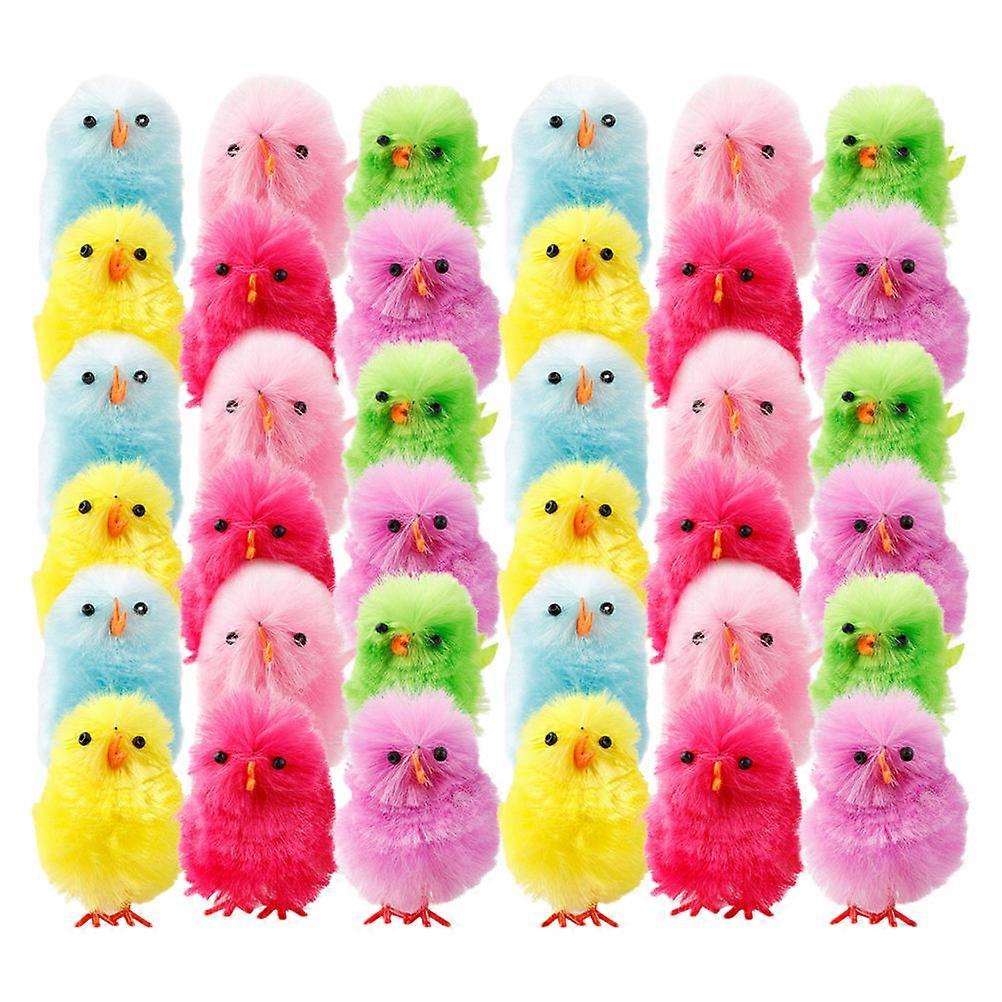 Mini Chicken Easter Cartoon Chicken for Party Decoration 72Pcs