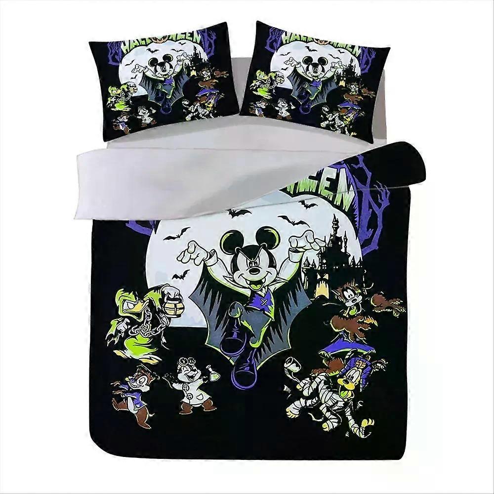 xzz244 Mickey Mouse Bedding Set Halloween Duvet Cover Cute Printed Cartoon Quilt Cover Set for Children Adult Boys Girls