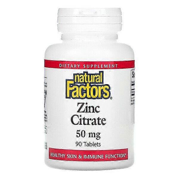 Natural Factors, Zinc Citrate, 50 mg, 90 Tablets