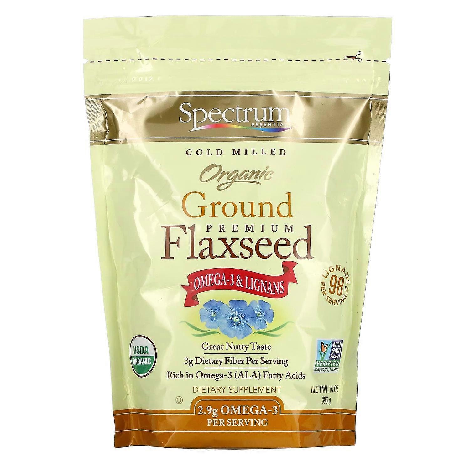 Spectrum Essentials, Organic Ground Premium Flaxseed, 14 oz (396 g)