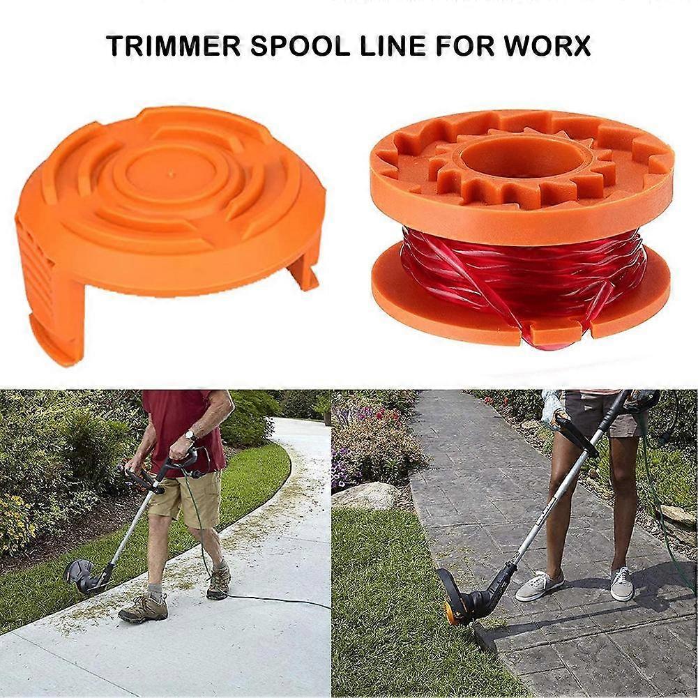 6/20x WORX WA0010 reservespoletråd gresstrimmer kantskjærer 10 fot deksel 6*spoletråd+2* deksel