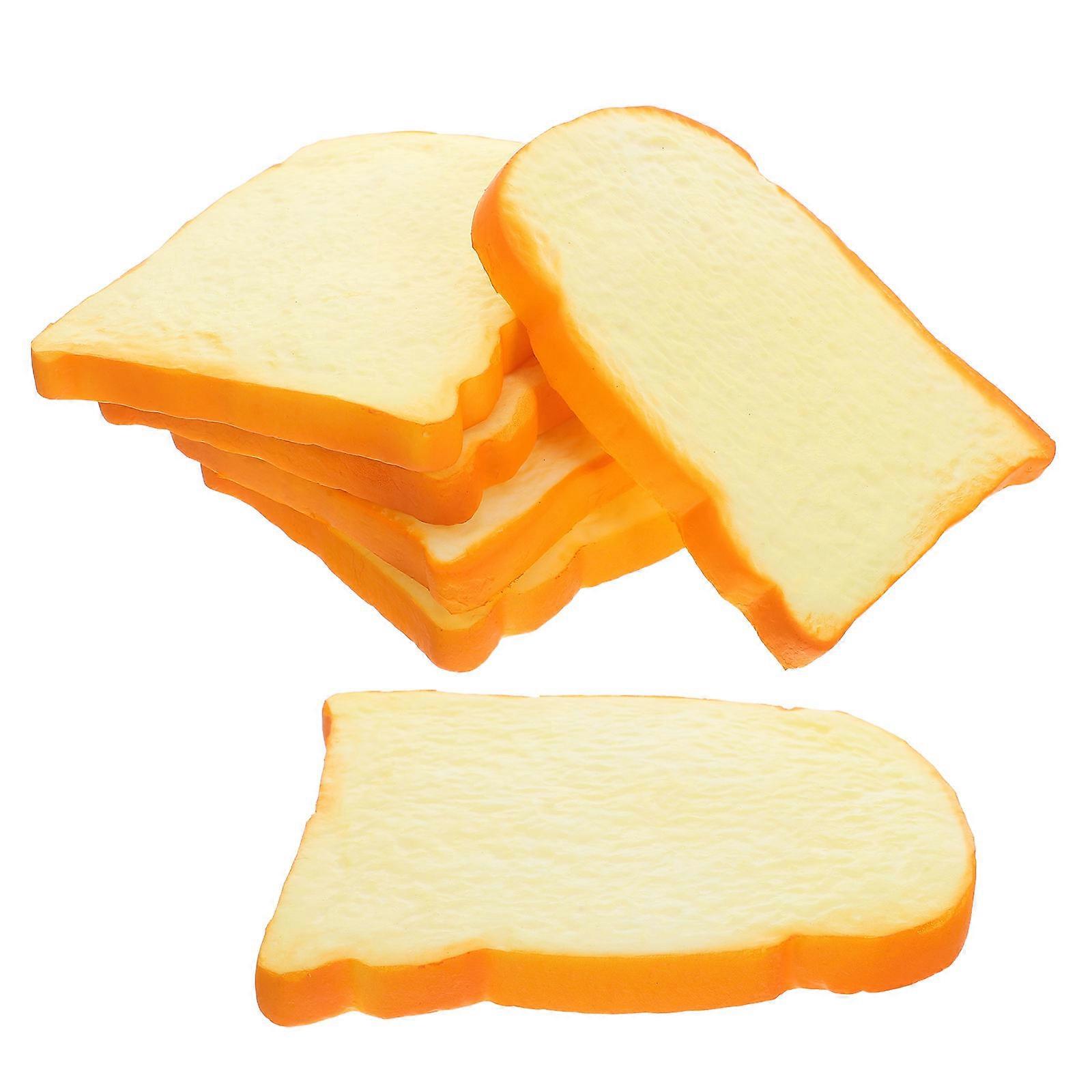 Bread Mold Fake Bread Slice for Decor 6Pcs Realistic Artificial Toast Props