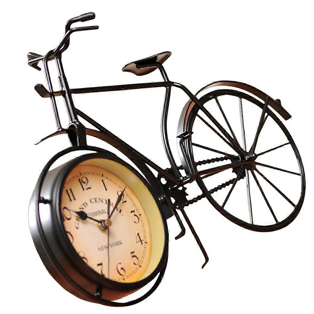 Vintage Bicycle Alarm Clock Metal Decorative Table Clock 2Pcs