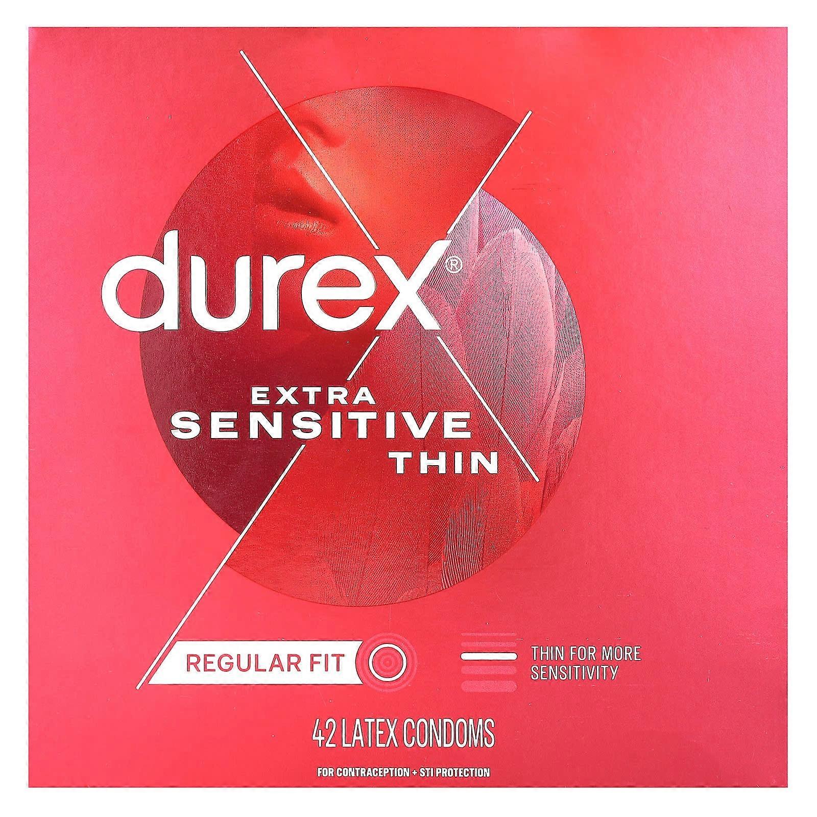 Extra Sensitive Thin, Regular Fit, 42 Latex Condoms