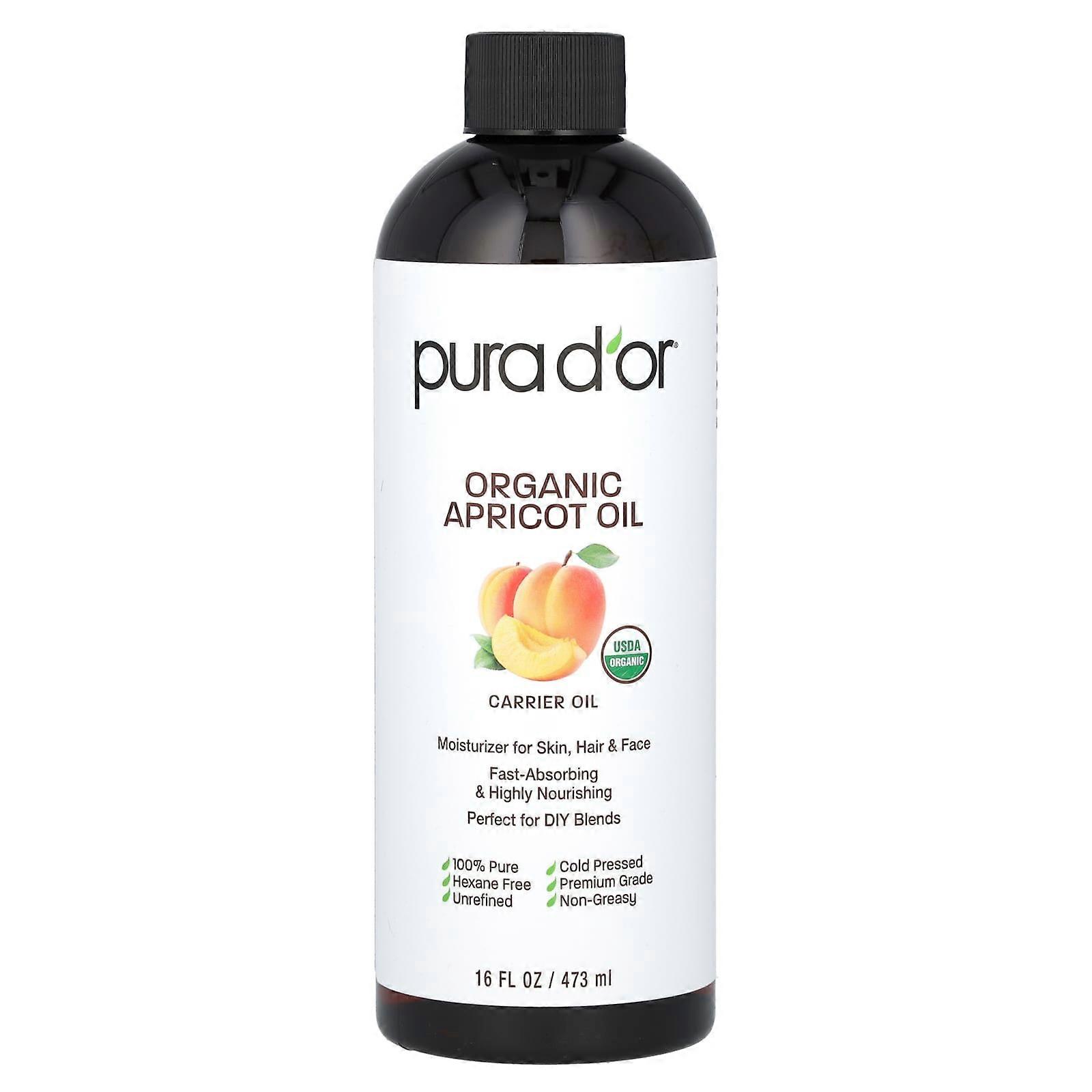 Organic Apricot Oil, 16 fl oz (473 ml)