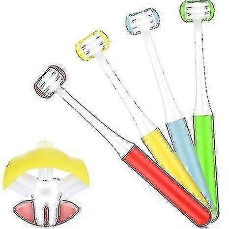 4pcs Autism Toothbrush For Needs Soft Wrap-around Tooth Brush Saving For Kids 3d Toothbrushes 3 Side