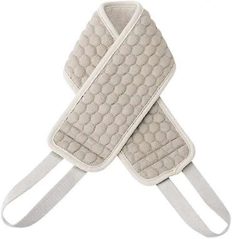 Exfoliating Back Scrubber For Shower, Large Size 32in With Long Handle, Double Side Scrubbing Strap, Body Bath Sponge