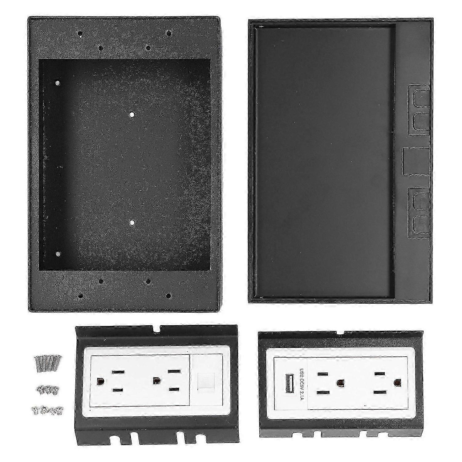 Floor Power Socket 3 Prong Hole Computer Port USB Port Waterproof Recessed Outlet for Home Hotel School