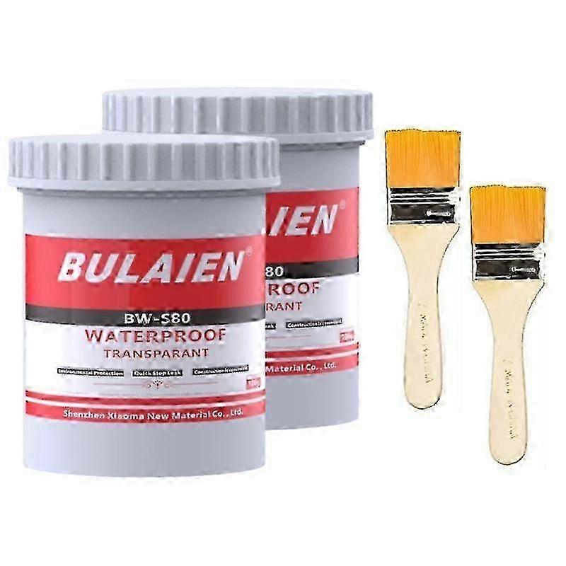 屋根および外壁の漏れ修理用の2x透明防水接着剤、バスルーム用のレンガフリー防水コーティング