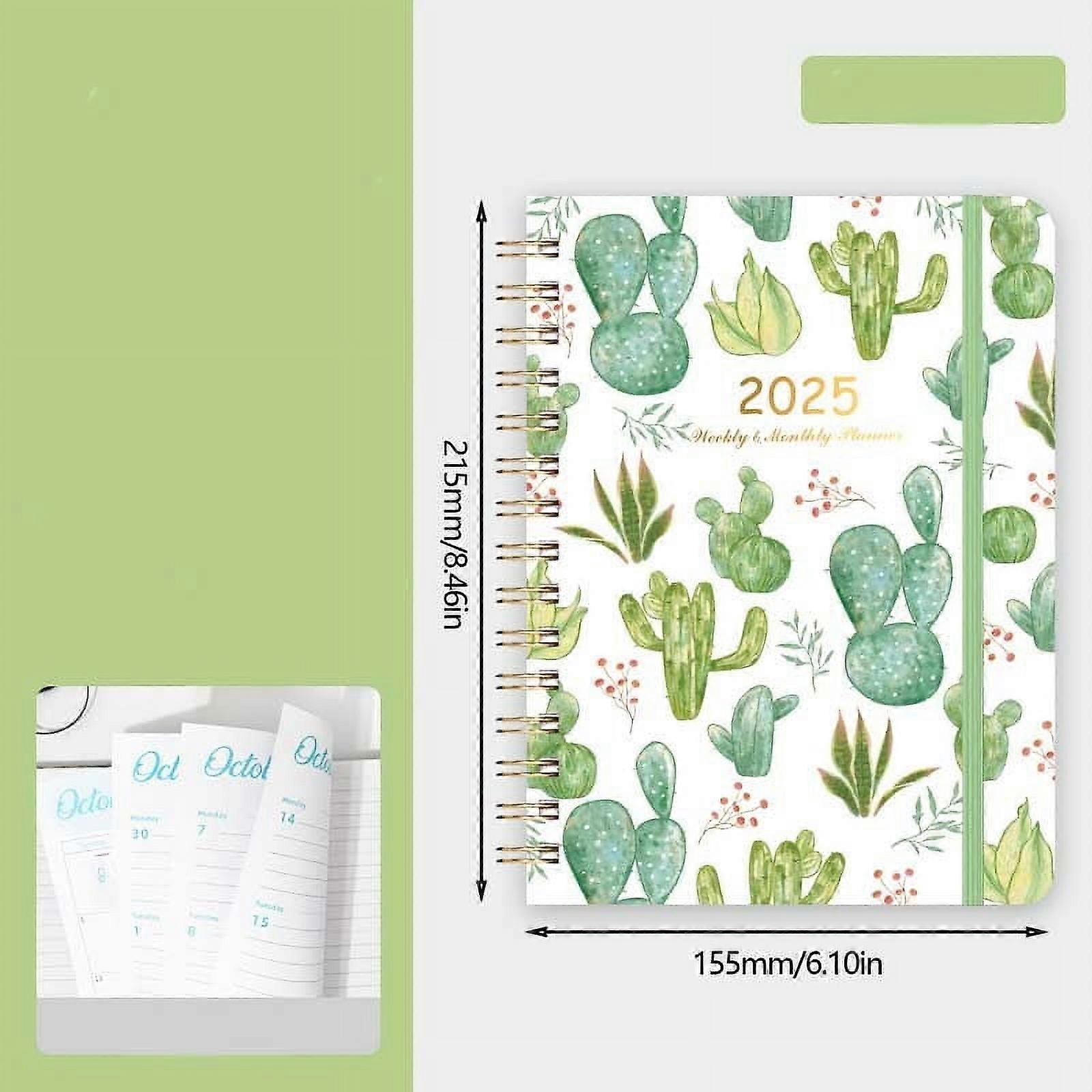 2025 Planner Book A5 Weekly Monthly Appointment Calendar, Goal Tracker Journal, Jan-Dec 2025, Spiral Bound with Separating Pages