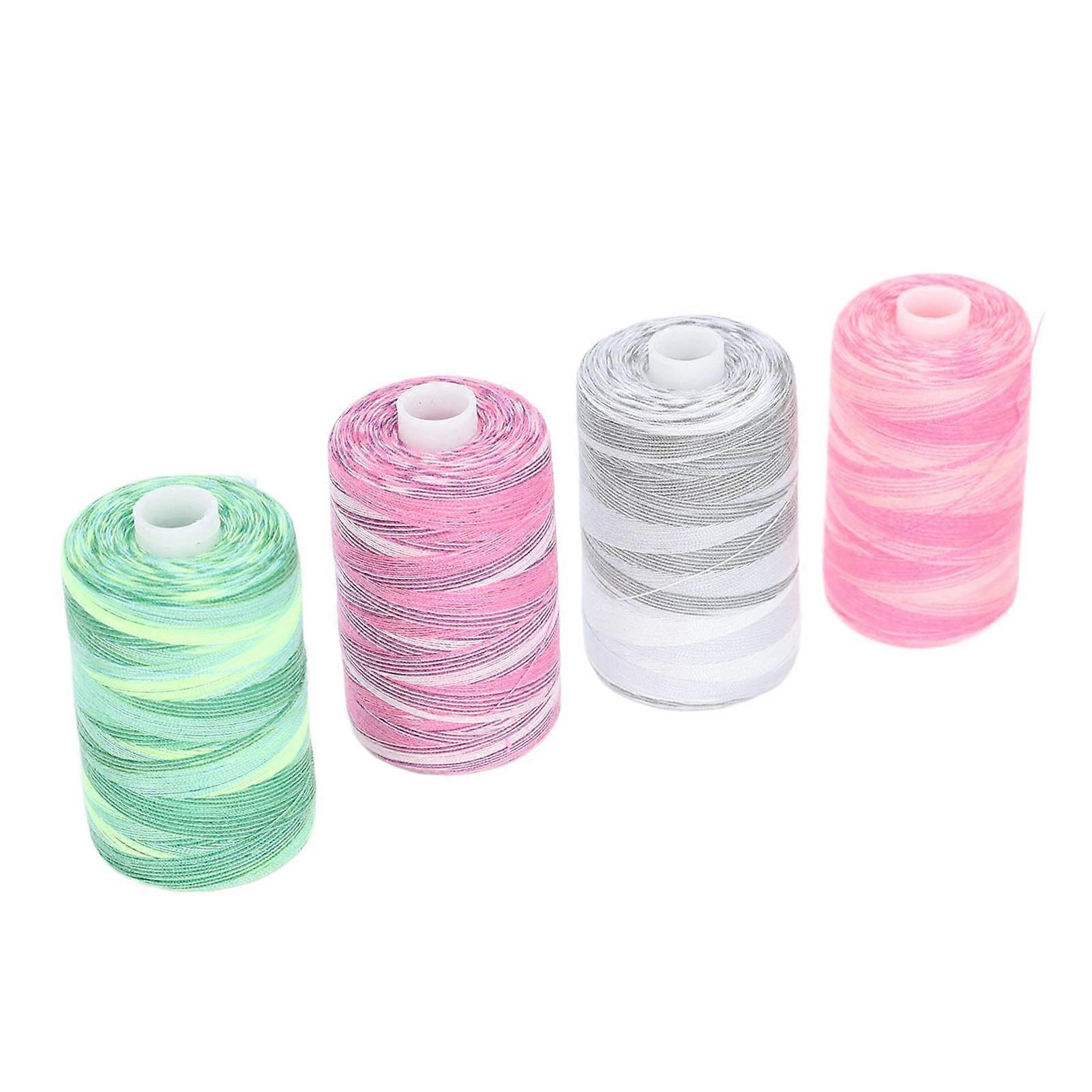 4Pcs Sewing Thread Polyester Thread 4 Colors 1000 Yards Bobbins Sewing Threads Kit for Sewing Machine Hand Stitching