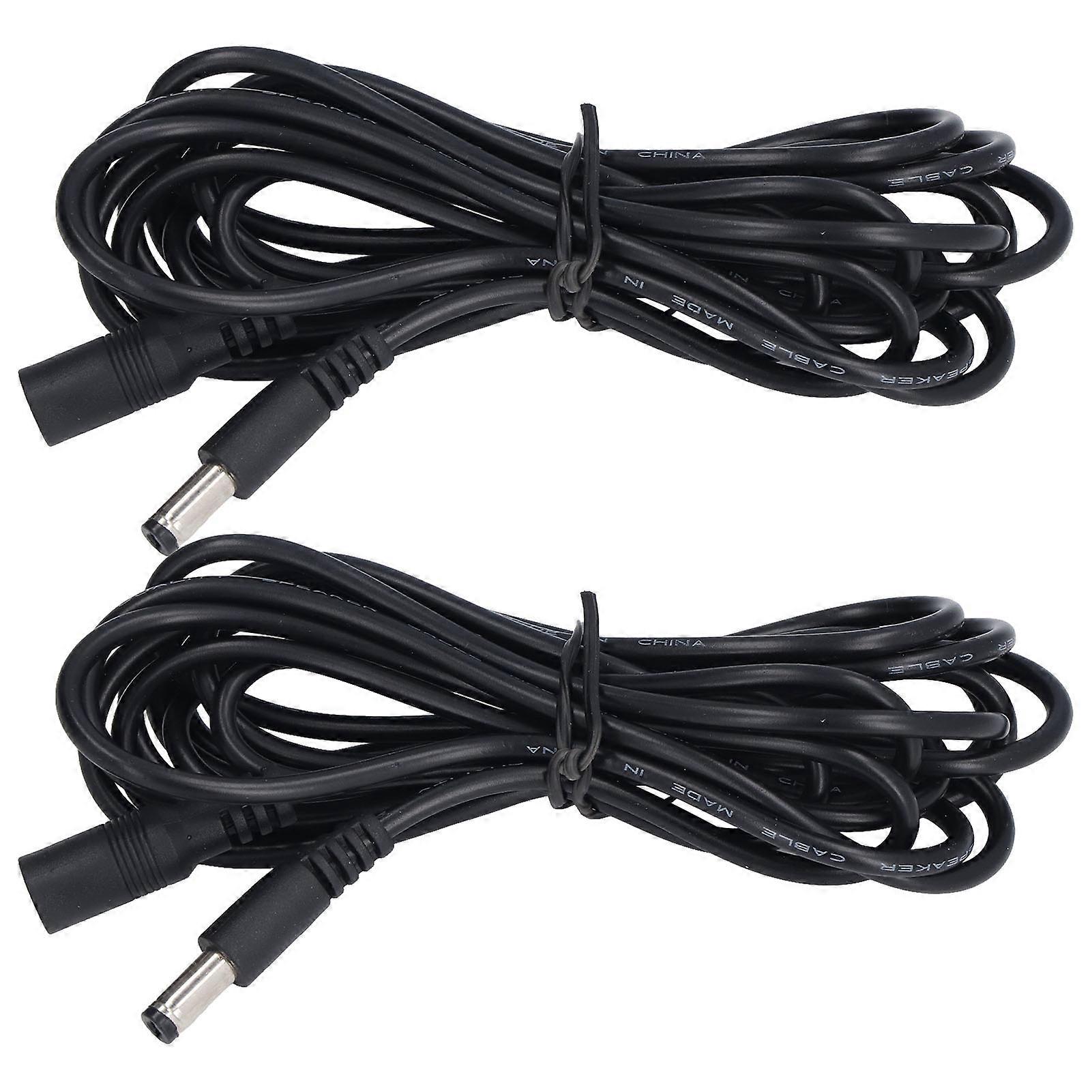 2Pcs LED Solar Light Extension Cord Monitoring Power Connection Cable 5.5x2.1mm DC12V 24V