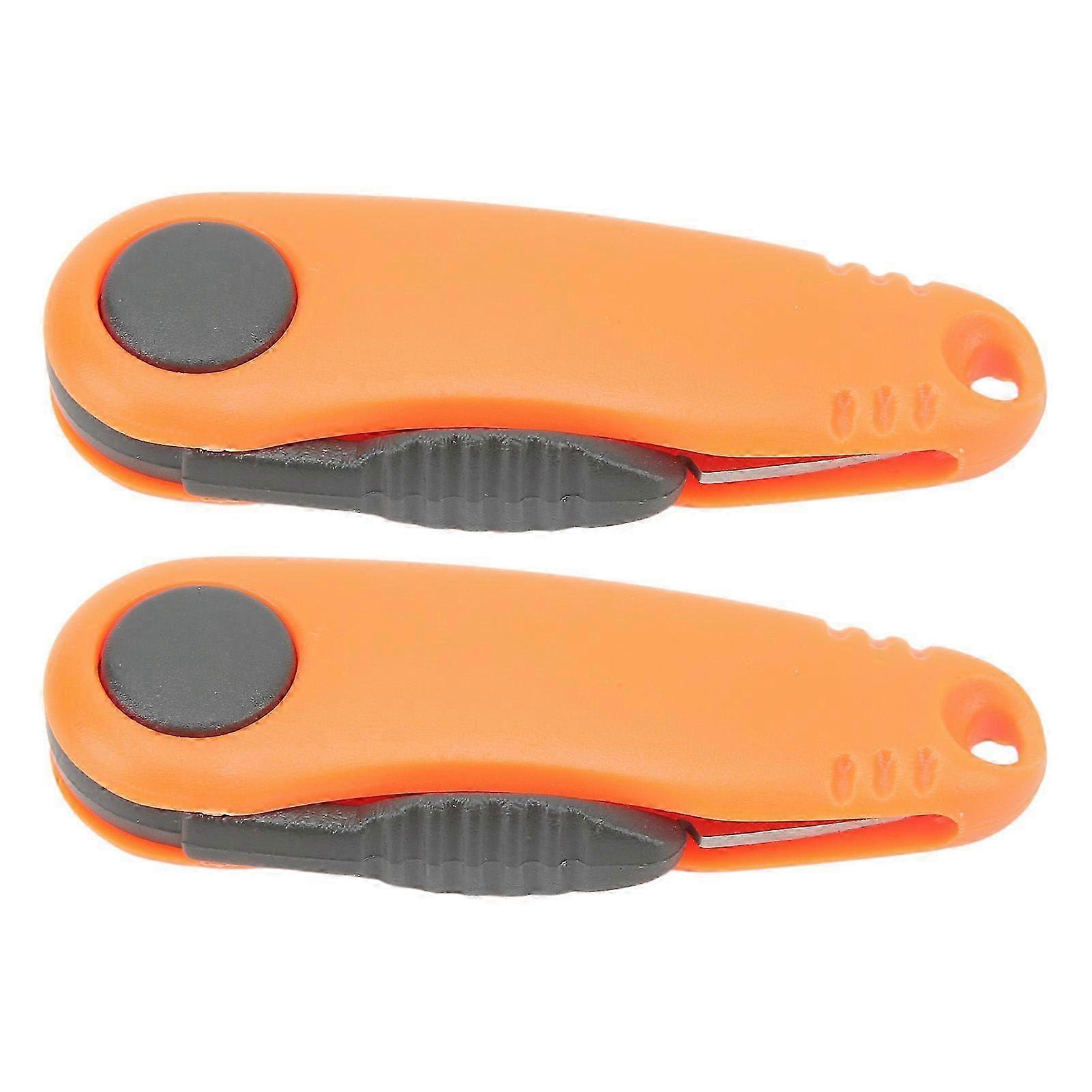 2 PCS Mini Badminton Line Scissors Fast Shrimp Shaped Scissors Outdoor Portable Folding Fishing Line Clipper Orange