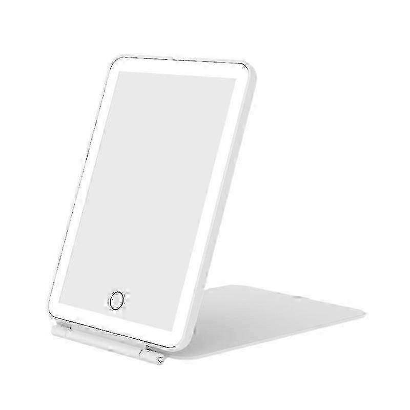 Rechargeable Makeup Mirror Lighted Travel Portable Tabletop LED Foldable Mirror