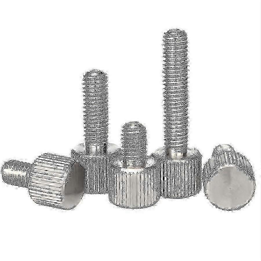 Vis à pouce en acier inoxydable moletée M3 M4 M5 M6 Vis à vis plate 20pcs