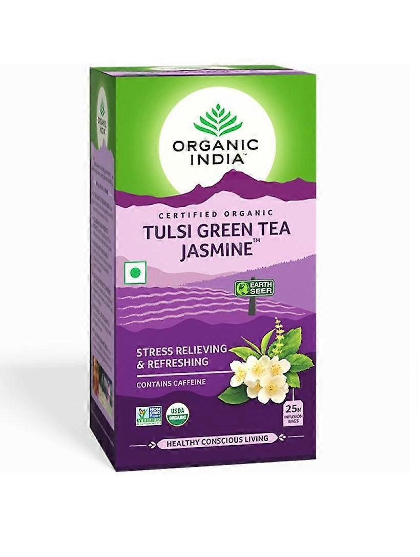 Зеленый чай с Тулси и Жасмином (25 пак, 1.8 г), Tulsi Green Tea Jasmine,  Organic India