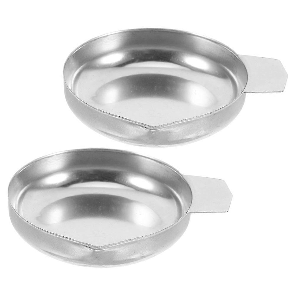 Reusable Stainless Steel Weighing Scale Pan for Kitchen Use 2Pcs Silver Set