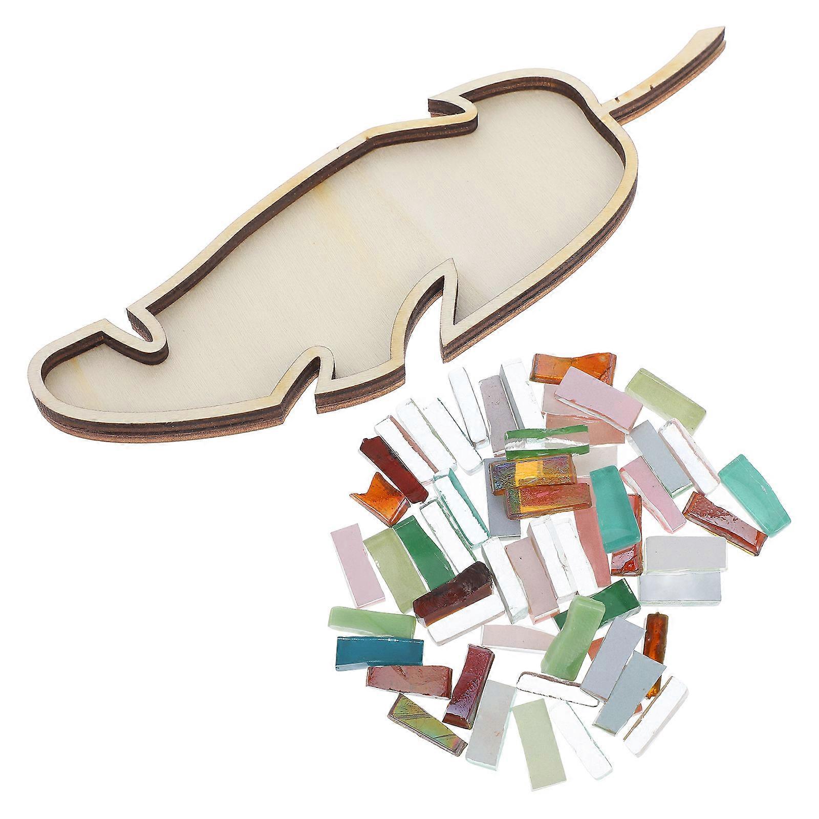 Leaf Mosaic Tiles Craft Kit for Creative Expression and Diy Activities Unique Design Style with Multiple Colors Included Red 1Set