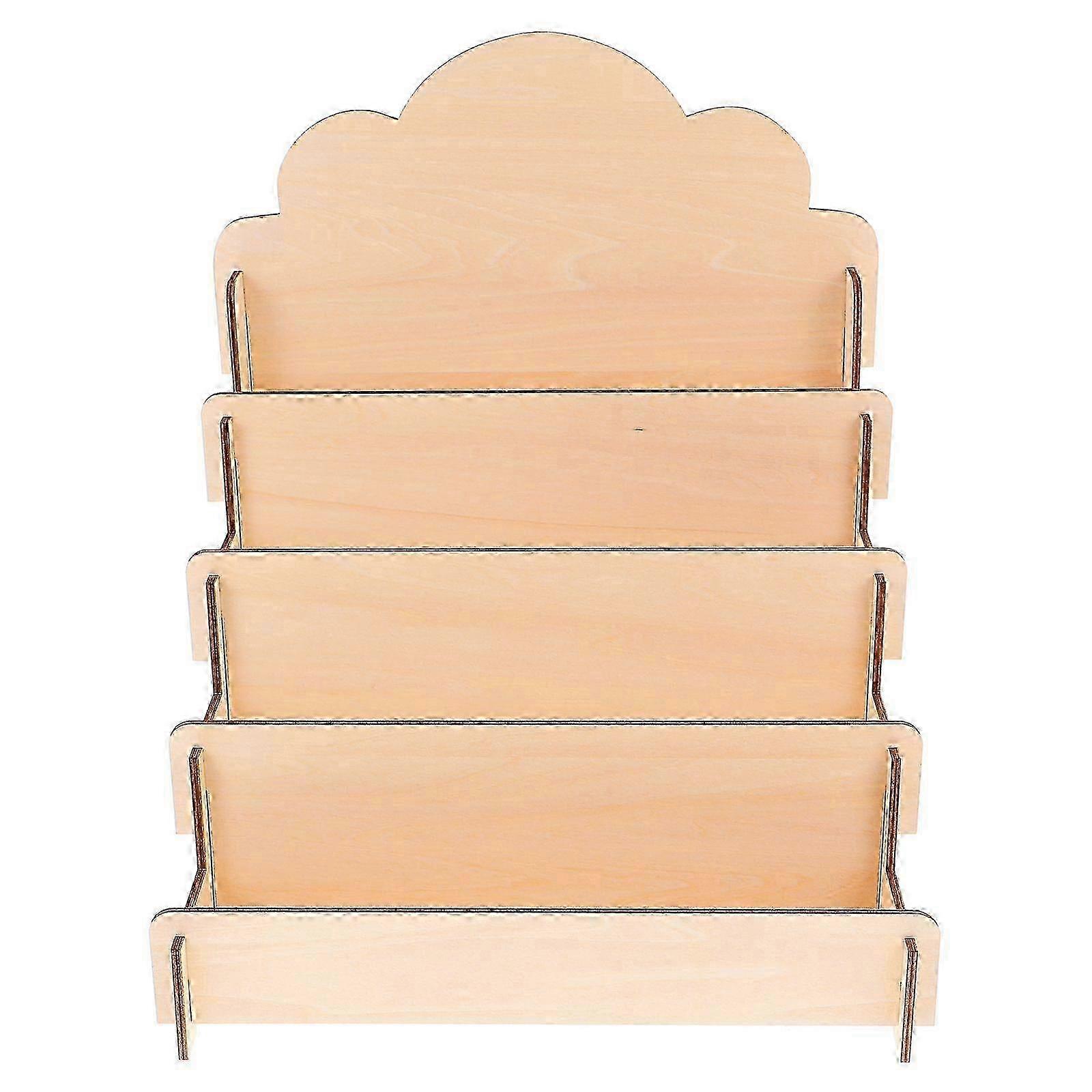 Tiered Wooden Greeting Card Display Stand Portable Postcard Display Rack Card Display Holder for Retail Counters Vendor Events and Trade Sho