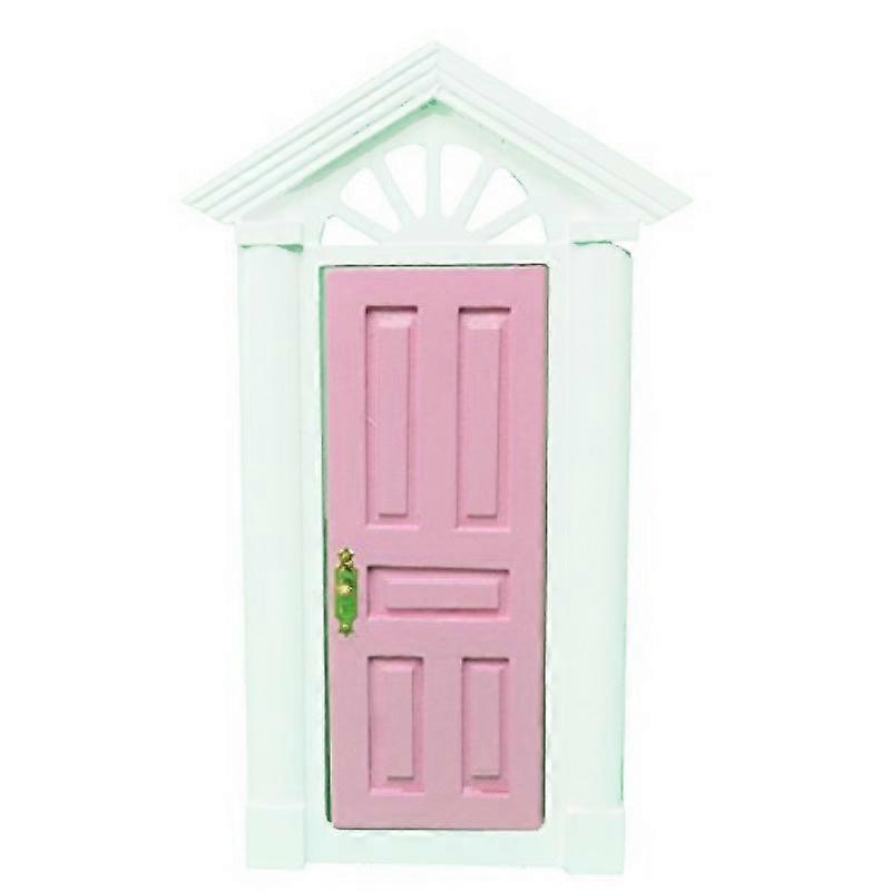 Dolls House Pink Charleston Front Door With Fancy Fanlight 1:12 