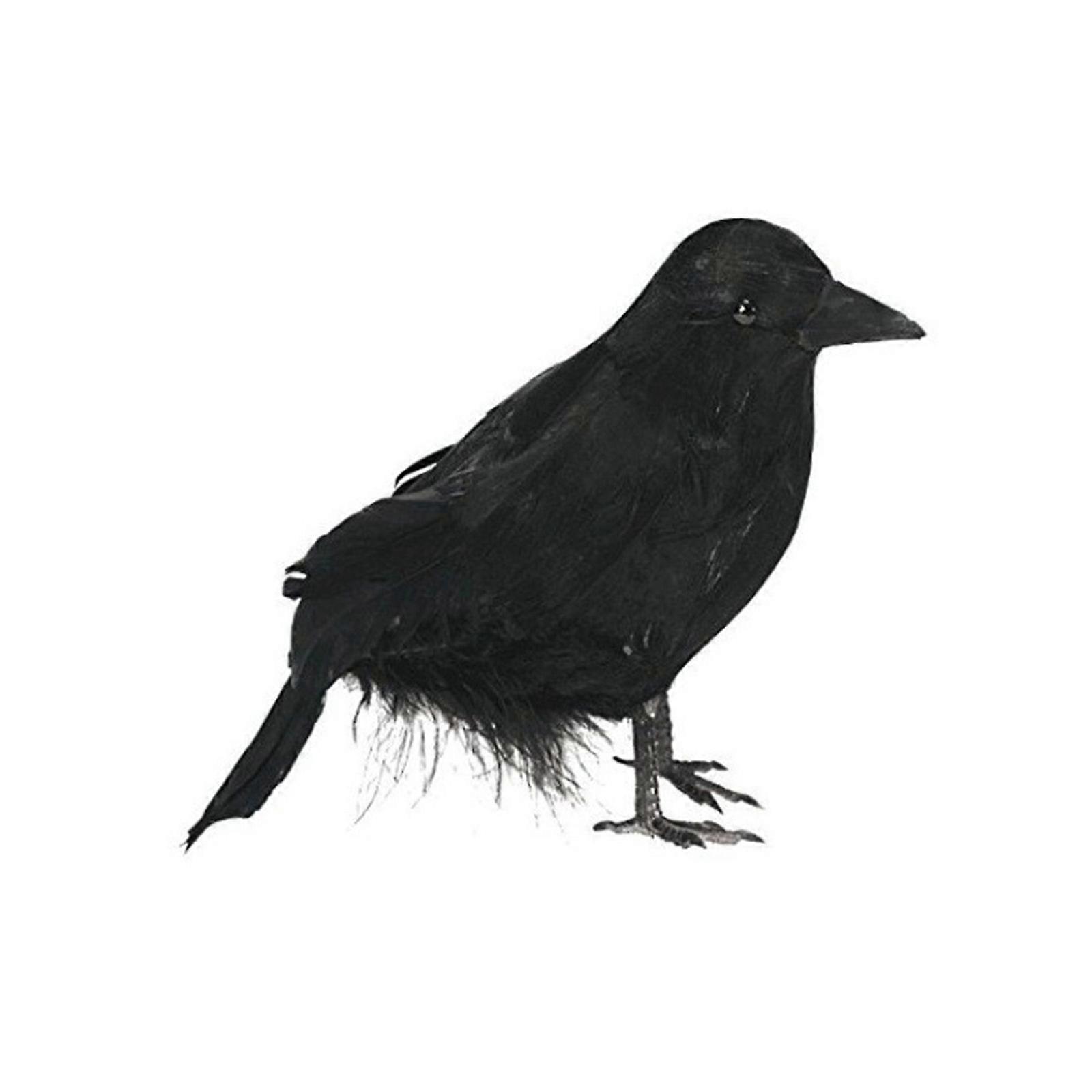 Frighteningly Realistic Crow Artificial Corbie for Halloween Event Decoration Simulated Feathered Crow Party Essential Multicolor