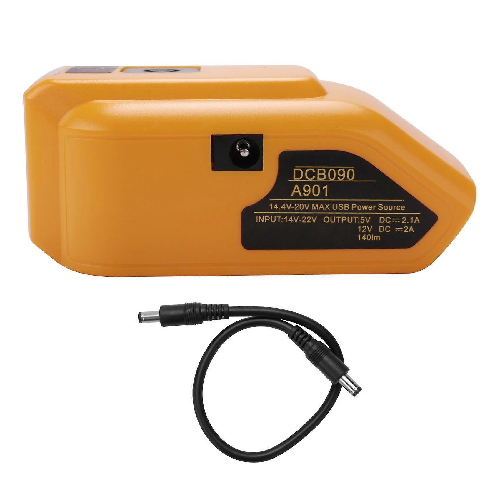 DCB090 Battery Adapter DCB090 Power Source Charger Converter for DeWalt 18V 20V Max Lithium Battery with DC Port