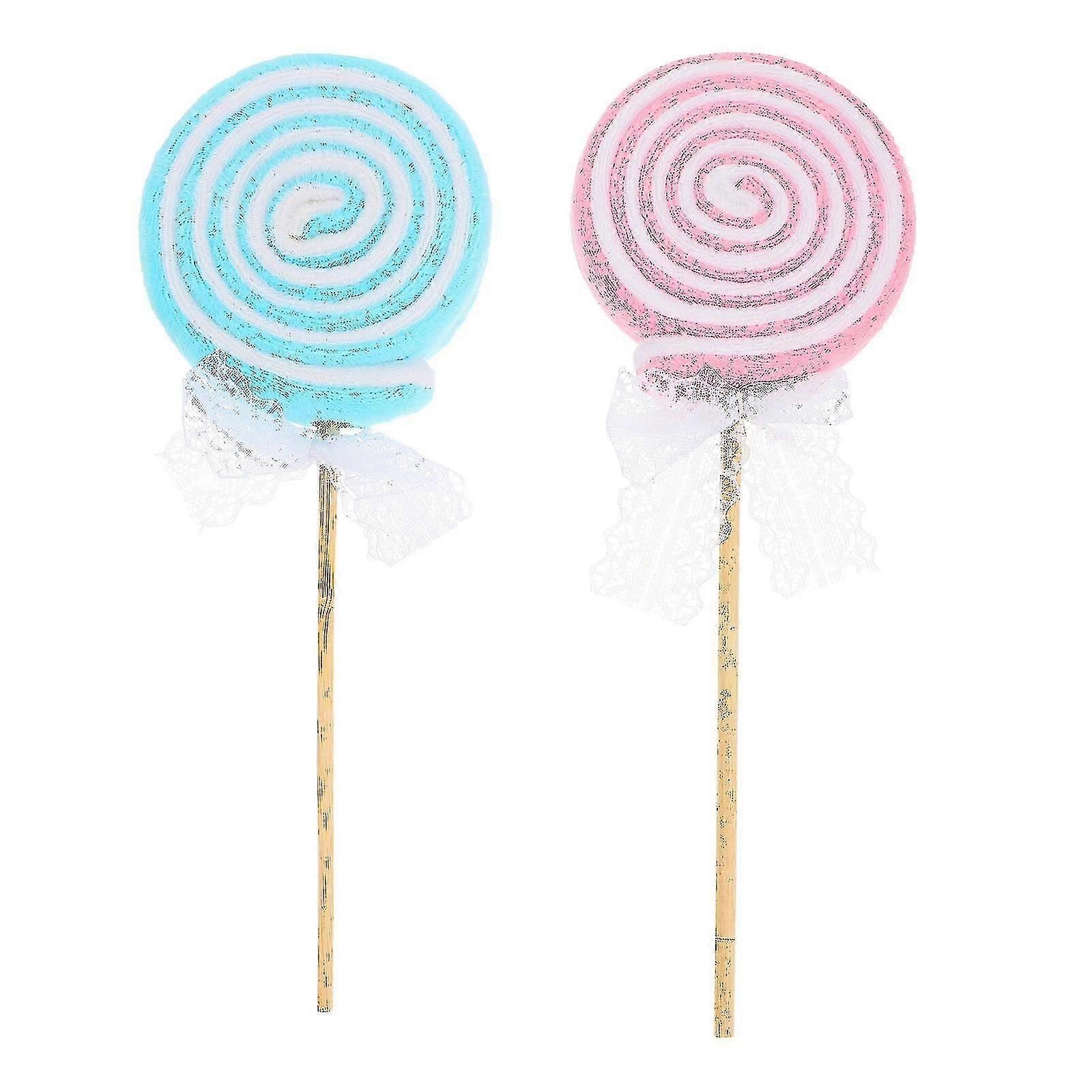 2pcs Realistic Simulation Lollipop Props Photo Props Lollipop Scene Adornments
