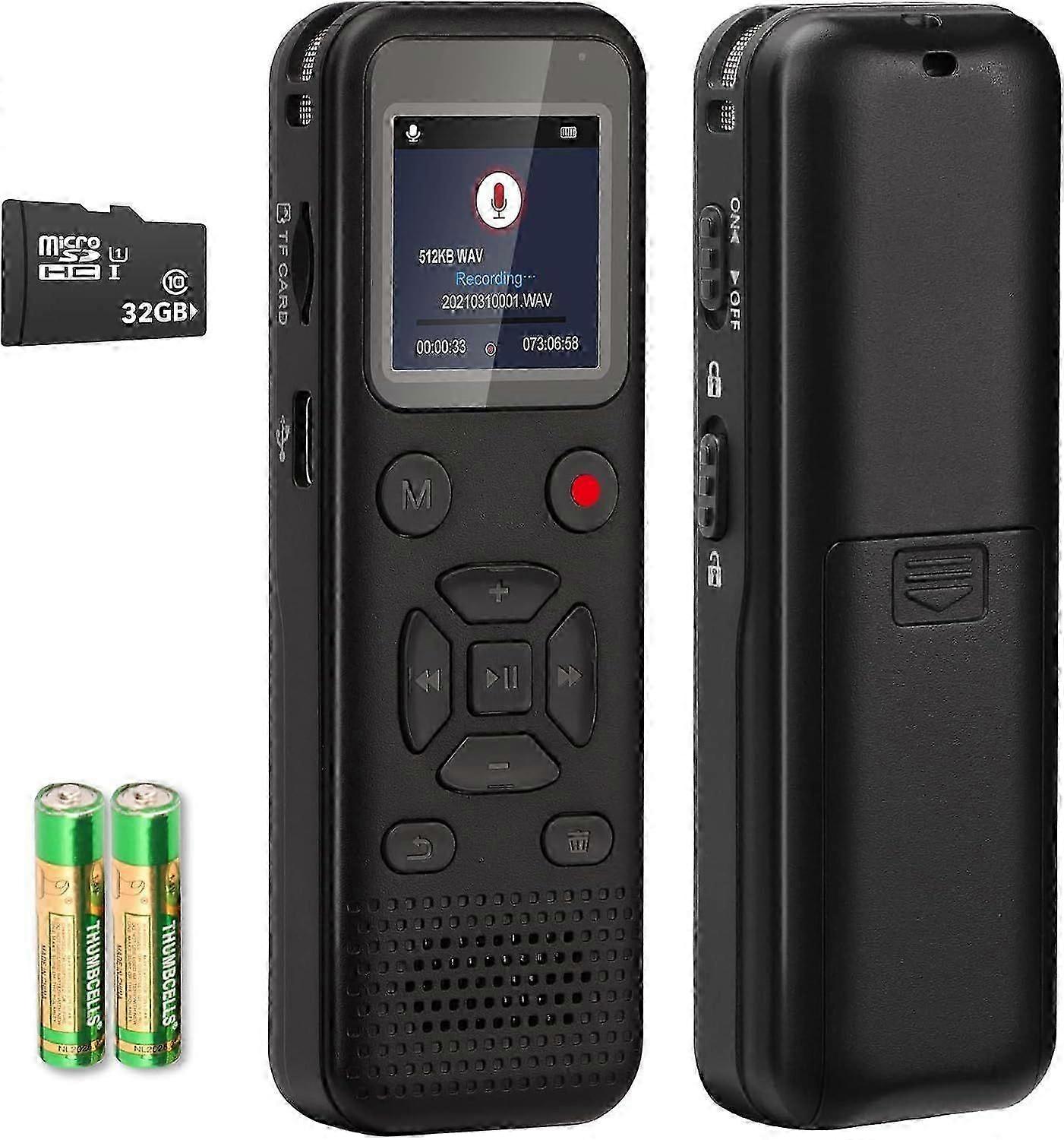72GB Digital Voice Activated Recorder: Portable Tape Recorder with Playback Audio Recordin
