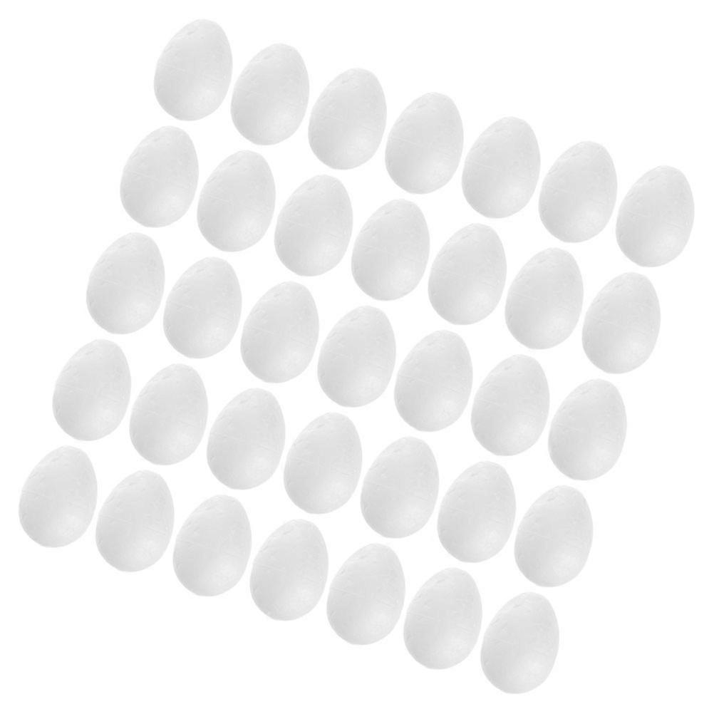 60Pcs White Foam Easter Eggs for Craft Projects DIY Painting and Decorating